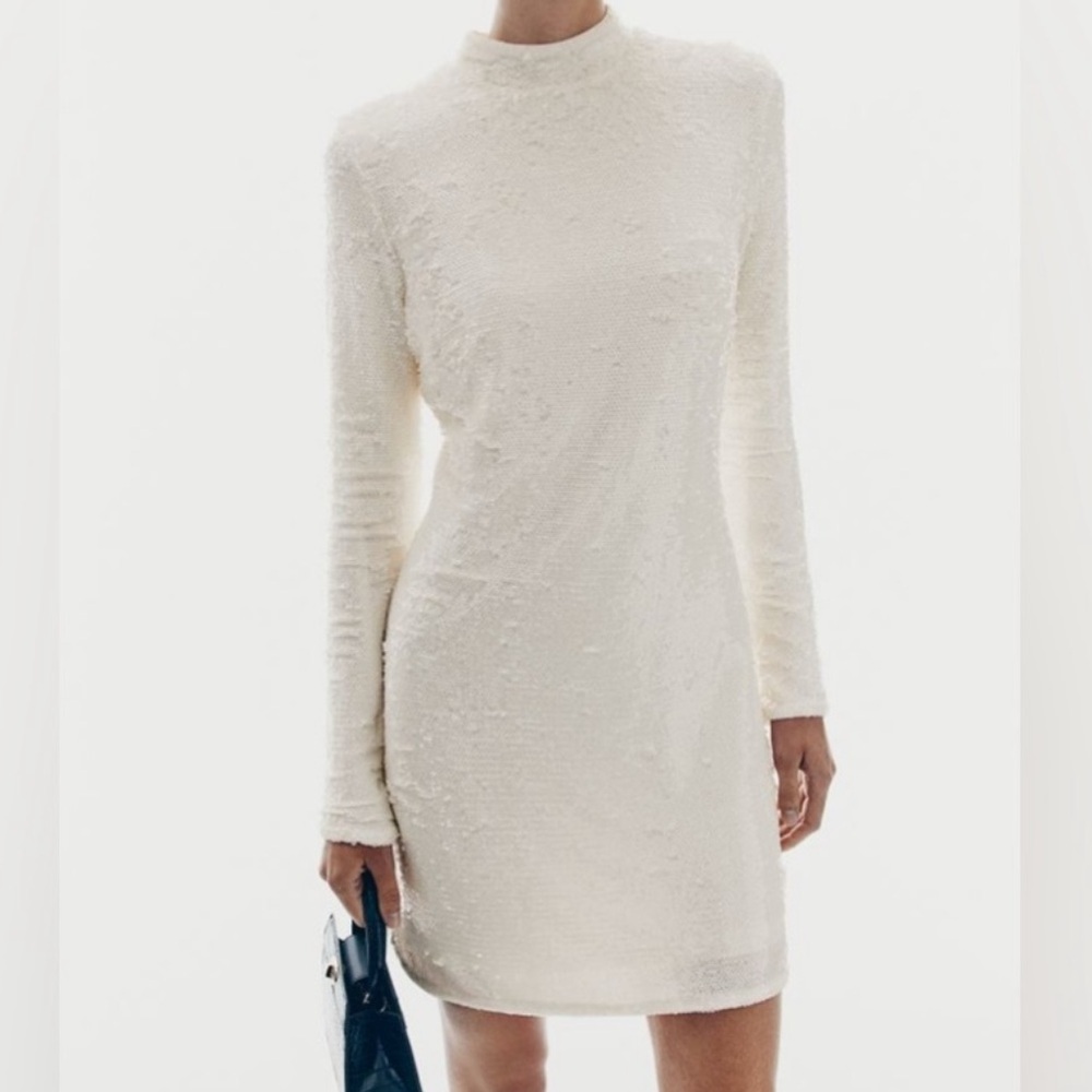 H&M Cream Sequined Backless Dress